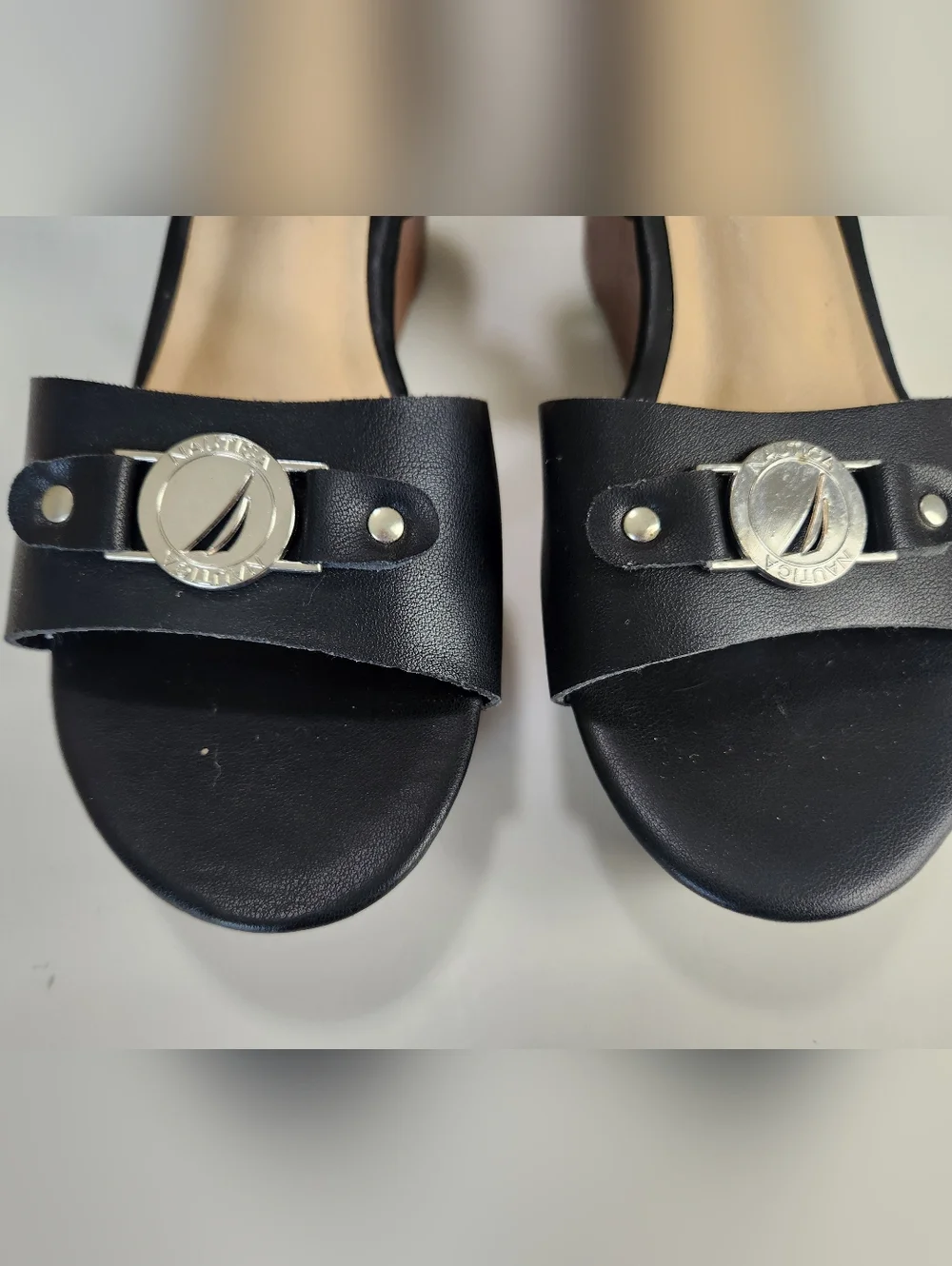 NAUTICA Danvers Black Strappy Lighweight Platform Wedge Summer Sandal  Size 6